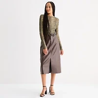 a.n.a Sheer Womens Crew Neck Long Sleeve T-Shirt