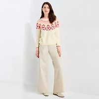 St. John's Bay Womens Crew Neck Long Sleeve Pullover Sweater