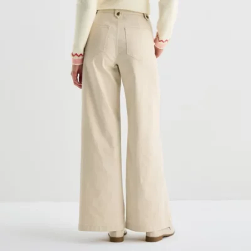 St. John's Bay Womens High Rise Wide Leg Jean