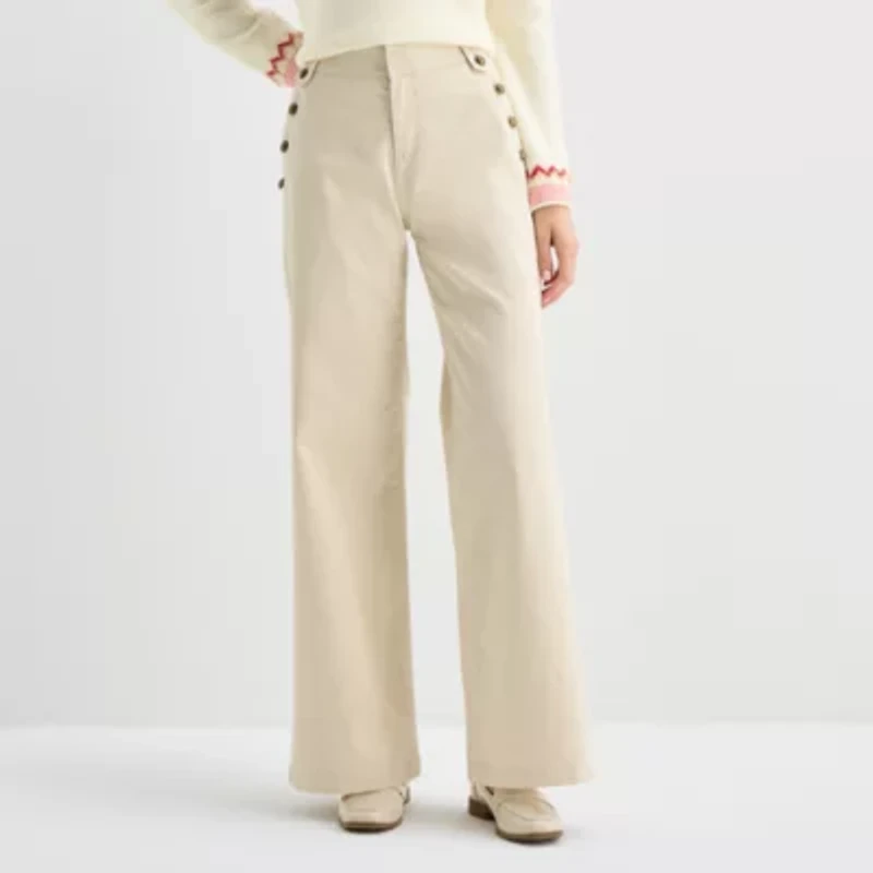 St. John's Bay Womens High Rise Wide Leg Jean
