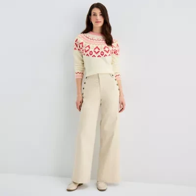 St. John's Bay Womens High Rise Wide Leg Jean