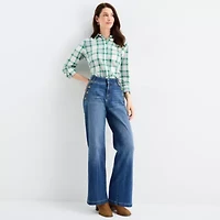 St. John's Bay Womens High Rise Wide Leg Jean