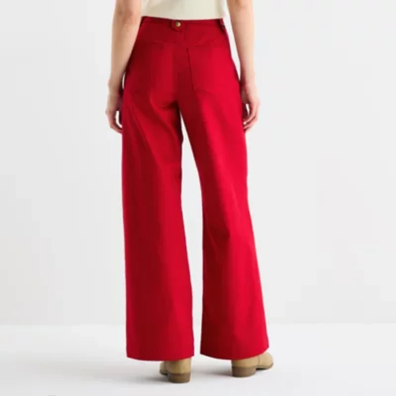 St. John's Bay Womens High Rise Wide Leg Jean