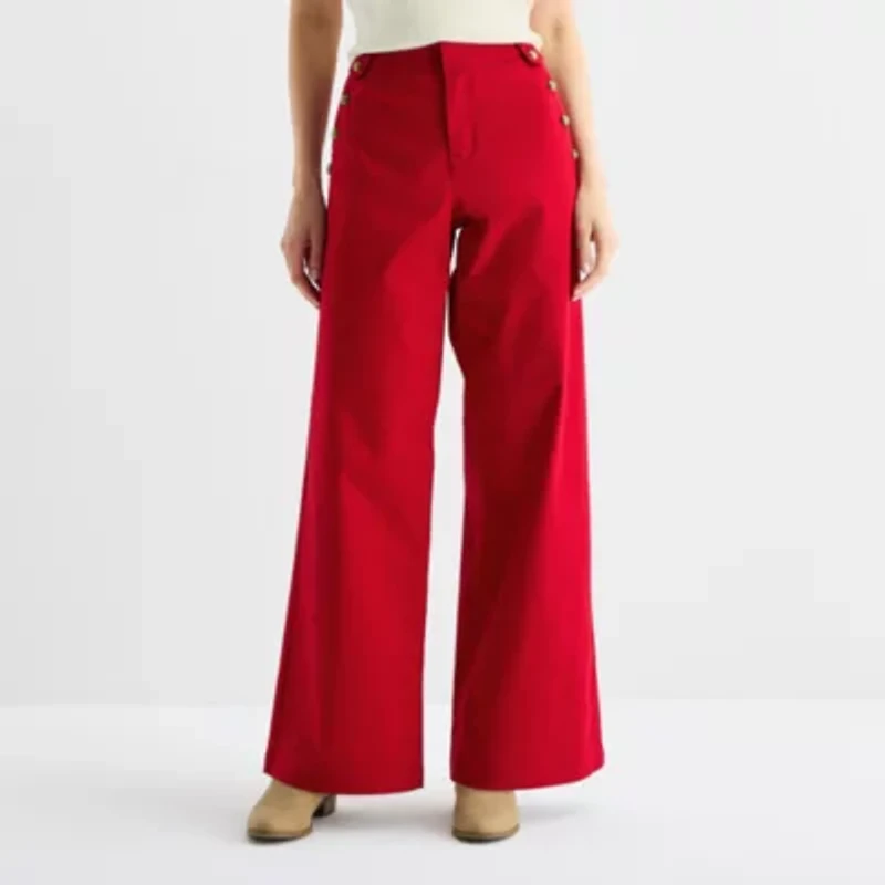 St. John's Bay Womens High Rise Wide Leg Jean