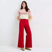 St. John's Bay Womens High Rise Wide Leg Jean