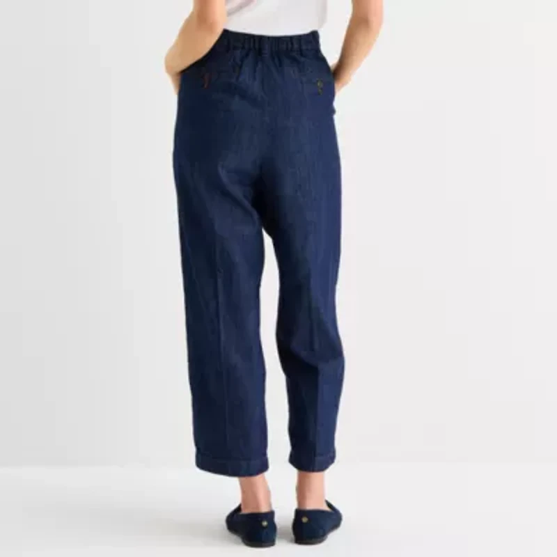 Liz Claiborne Womens Tapered Mid Rise Pleated Pant