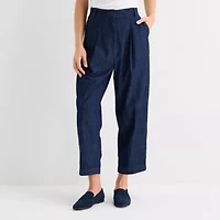 Liz Claiborne Womens Tapered Mid Rise Pleated Pant