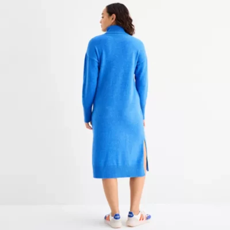 Stylus Womens Long Sleeve Midi Sweater Dress