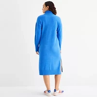 Stylus Womens Long Sleeve Midi Sweater Dress