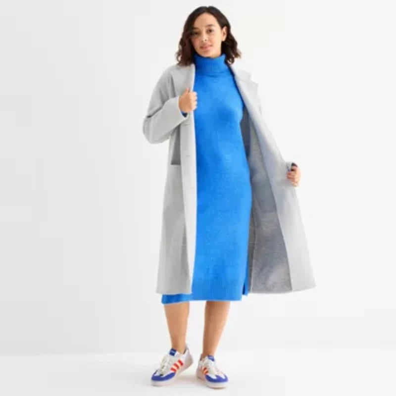 Stylus Womens Long Sleeve Midi Sweater Dress