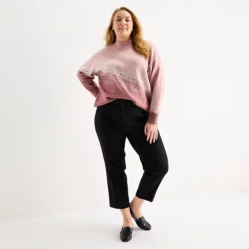 Liz Claiborne Emma Ponte Womens Ankle Mid Rise Pant
