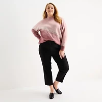 Liz Claiborne Emma Ponte Womens Ankle Mid Rise Pant
