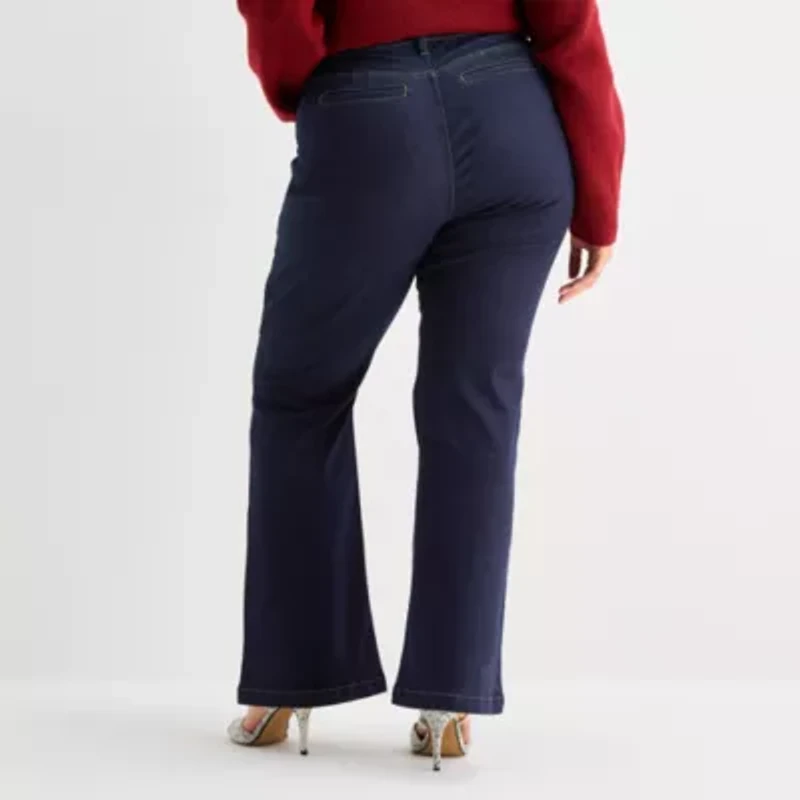 Bold Elements Womens Plus High Rise Flare Leg Jean