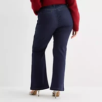 Bold Elements Womens Plus High Rise Flare Leg Jean
