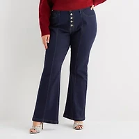 Bold Elements Womens Plus High Rise Flare Leg Jean