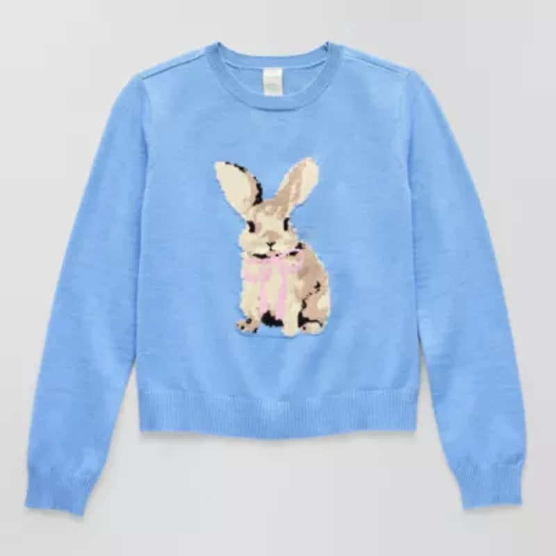 Thereabouts Little & Big Kid Girls Round Neck Long Sleeve Pullover Sweater