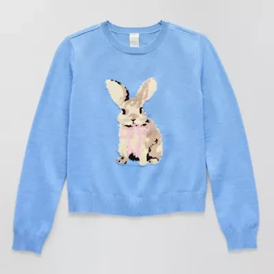 Thereabouts Little & Big Kid Girls Round Neck Long Sleeve Pullover Sweater