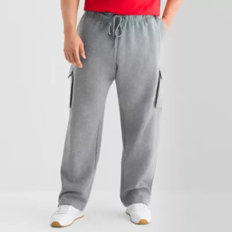 Xersion Quick Dry Cotton Fleece Mens Regular Fit Big and Tall Active Cargo Pant