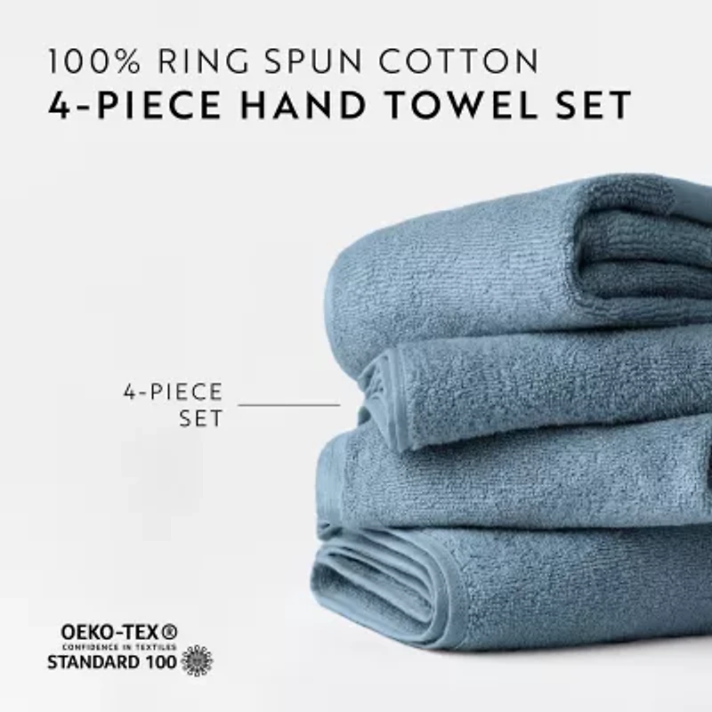 Hotel-Quality 4 Piece Hand Towel Sets - 100% Cotton