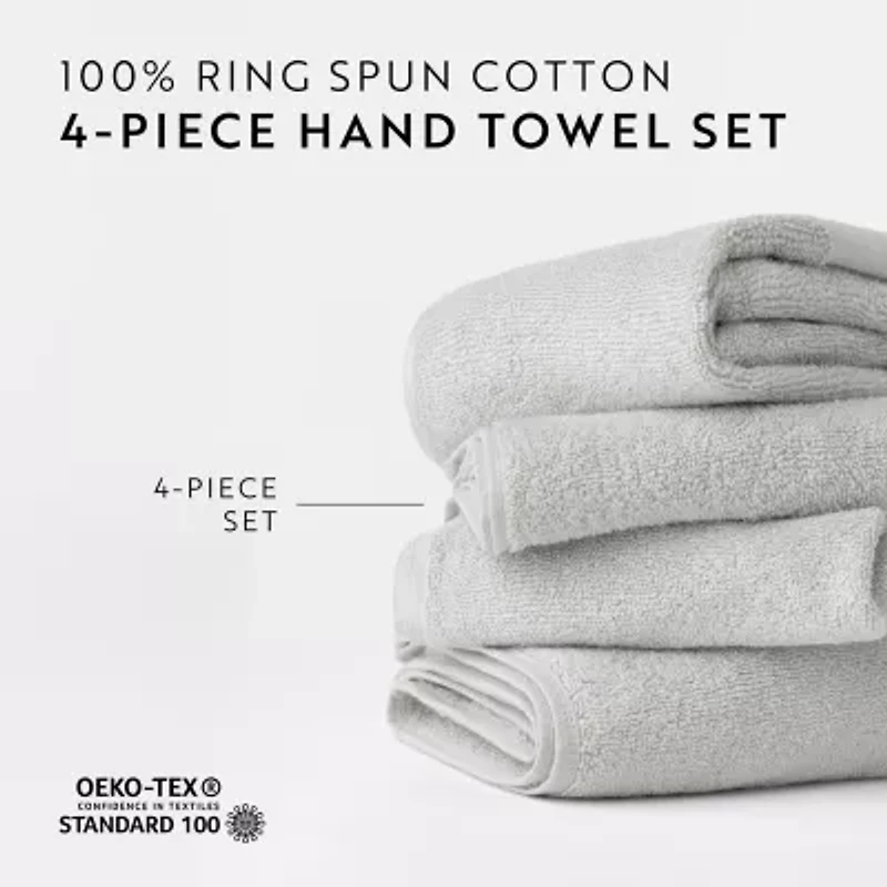 Hotel-Quality 4 Piece Hand Towel Sets - 100% Cotton
