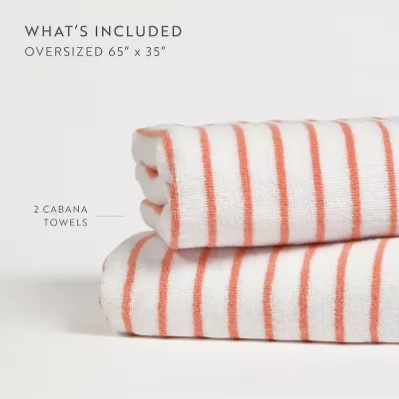 Casual Comfort Cabana Stripe 2 Pack Beach Towel