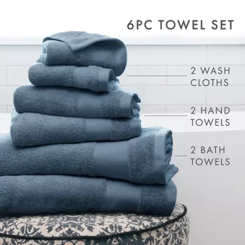 Hotel-Quality 6 Piece Bathroom Towel Sets - 100% Cotton