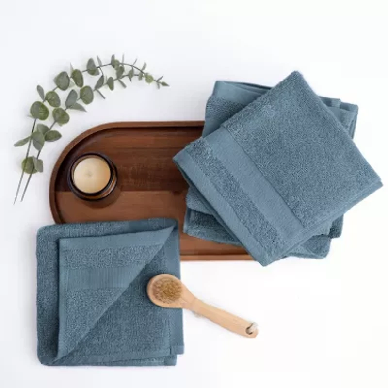 Hotel-Quality 6 Piece Washcloth Towel Sets - 100% Cotton