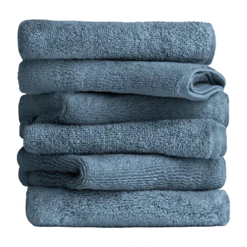 Hotel-Quality 6 Piece Washcloth Towel Sets - 100% Cotton