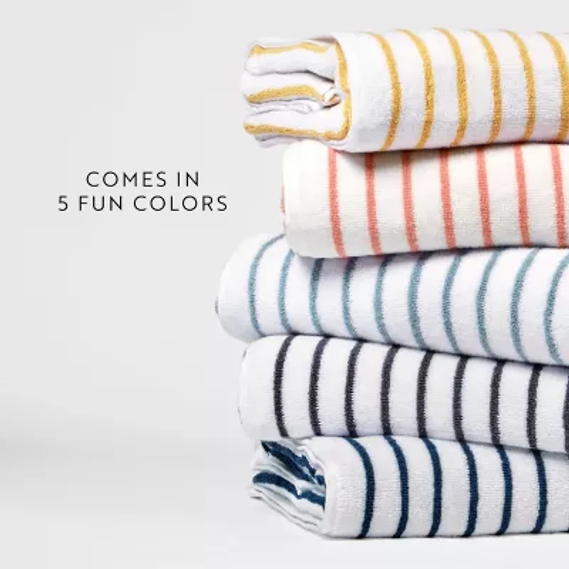 4-Pack Cabana Stripe Beach Pool Towels - 100% Absorbent Cotton, 30 X 70