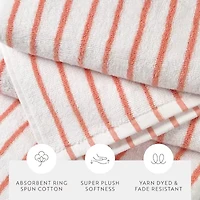 4-Pack Cabana Stripe Beach Pool Towels - 100% Absorbent Cotton, 30 X 70