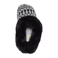 Dearfoams Hannah Festive Knit Womens Memory Foam Clog Slippers