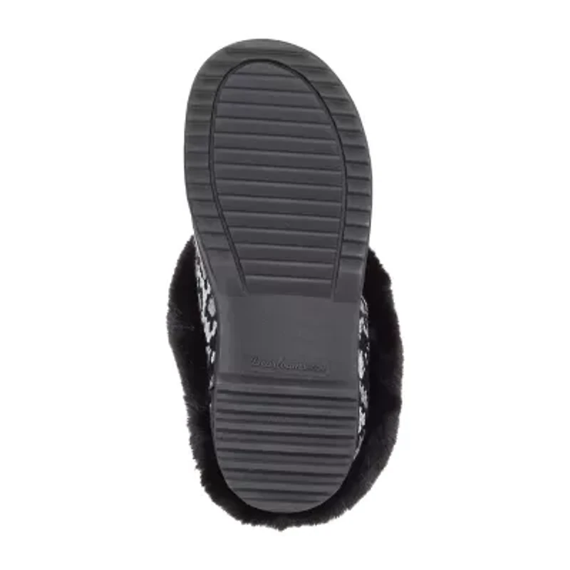 Dearfoams Hannah Festive Knit Womens Memory Foam Clog Slippers