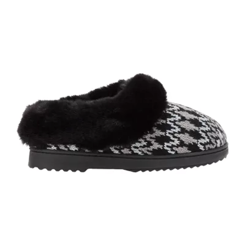 Dearfoams Hannah Festive Knit Womens Memory Foam Clog Slippers