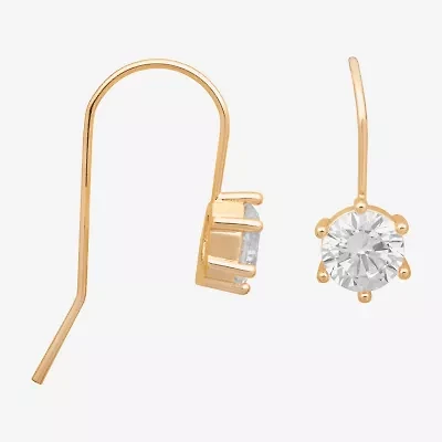 Bijoux Bar Delicates Gold Tone Womens Glass Round Drop Earrings