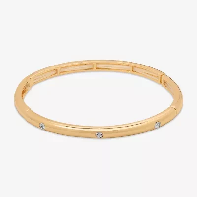 Bijoux Bar Delicates Gold Tone Womens Glass Round Stretch Bracelet