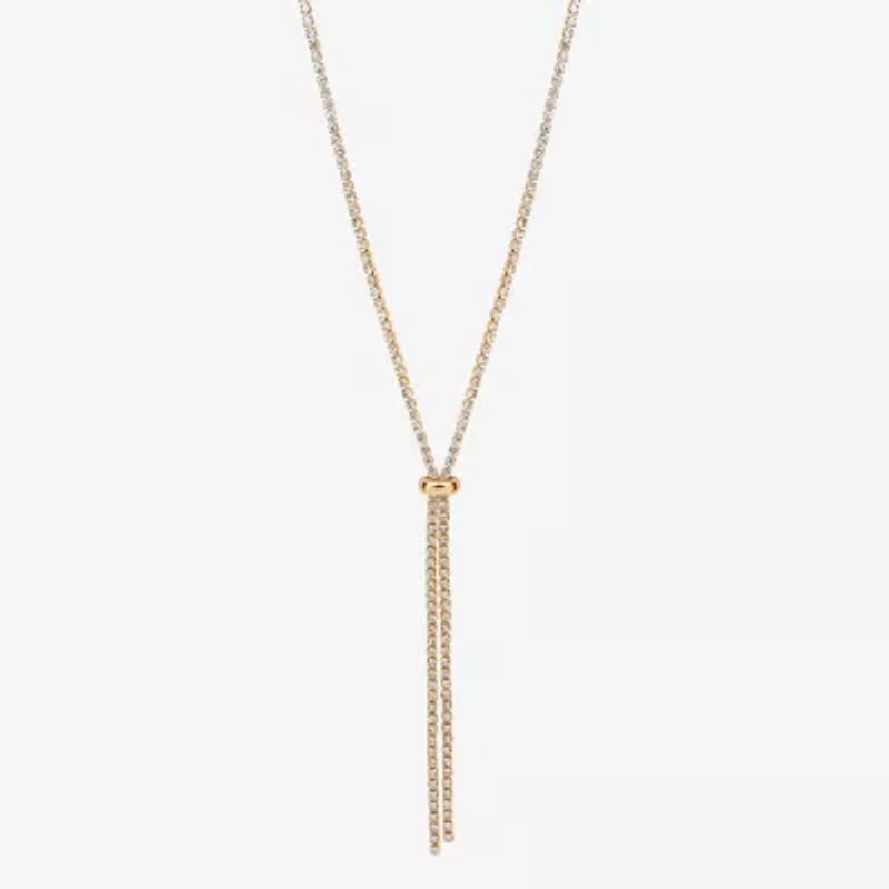 Bijoux Bar Delicates Gold Tone Womens Glass 24 Inch Y Necklace