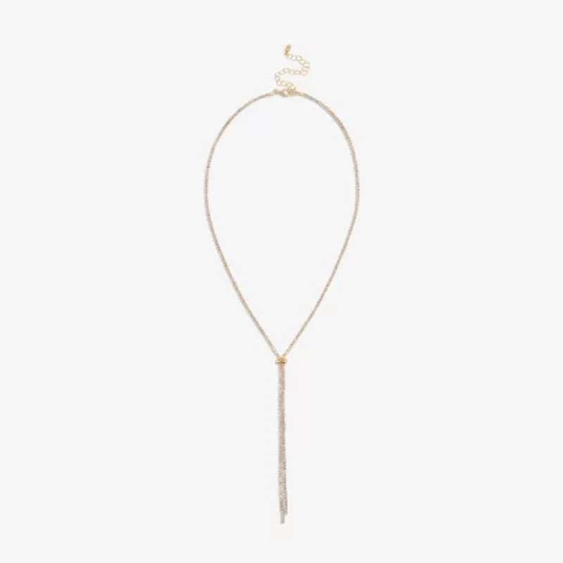 Bijoux Bar Delicates Gold Tone Womens Glass 24 Inch Y Necklace