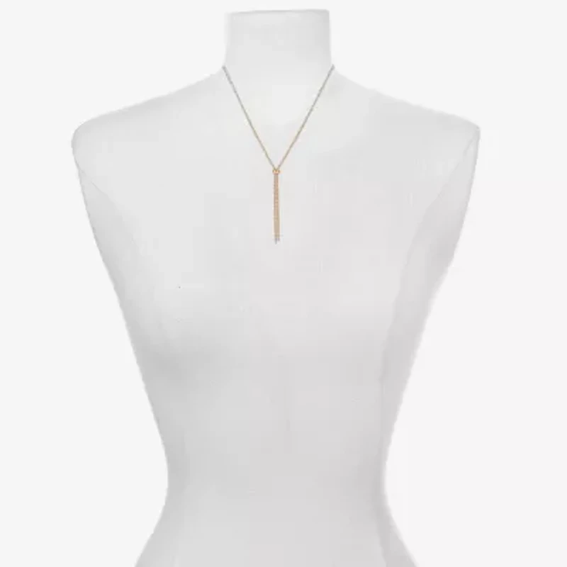 Bijoux Bar Delicates Gold Tone Womens Glass 24 Inch Y Necklace