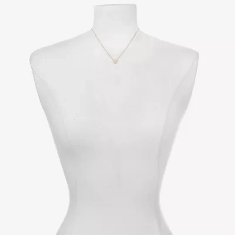 Bijoux Bar Delicates Gold Tone Womens Glass Round 16 Inch Pendant Necklace