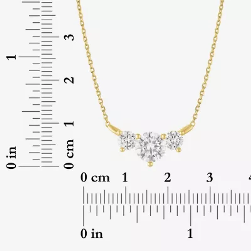 G-H / Si2-I1) Womens / CT. T.W. Lab Grown White Diamond 10K Gold 18 Inch Pendant Necklace