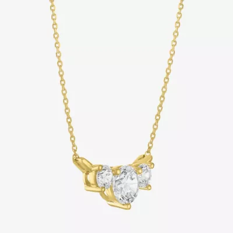 G-H / Si2-I1) Womens / CT. T.W. Lab Grown White Diamond 10K Gold 18 Inch Pendant Necklace