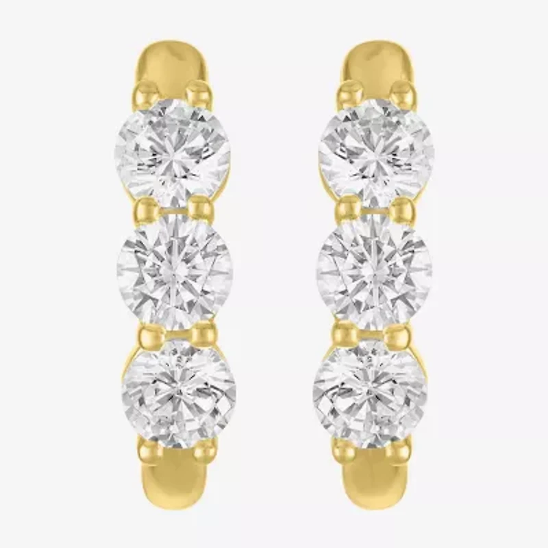 (G-H/Si2-I1) Womens 2 CT. T.W. Lab Grown White Diamond 10K Gold Hoop Earrings