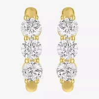 (G-H/Si2-I1) Womens 2 CT. T.W. Lab Grown White Diamond 10K Gold Hoop Earrings