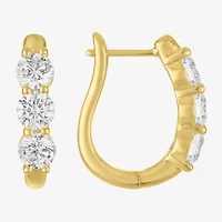 (G-H/Si2-I1) Womens 2 CT. T.W. Lab Grown White Diamond 10K Gold Hoop Earrings
