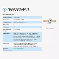 I, Si2 Womens 2 CT. T.W. Lab Grown White Diamond 10K Gold Round Side Stone Engagement Ring