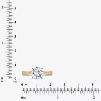 I, Si2 Womens 2 CT. T.W. Lab Grown White Diamond 10K Gold Round Side Stone Engagement Ring