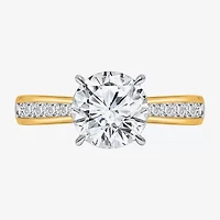 I, Si2 Womens 2 CT. T.W. Lab Grown White Diamond 10K Gold Round Side Stone Engagement Ring