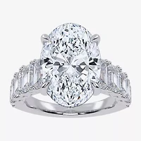 Signature By Modern Bride (G/Vs2-Si1) Womens 8 1/4 Ct. T.W. Lab Grown White Diamond 14K Gold Oval Side Stone Engagement Ring