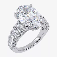 Signature By Modern Bride (G/Vs2-Si1) Womens 8 1/4 Ct. T.W. Lab Grown White Diamond 14K Gold Oval Side Stone Engagement Ring