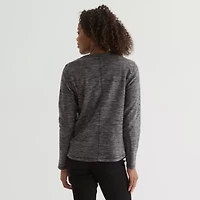 St. John's Bay Womens V Neck Polar Fleece Long Sleeve Sweatshirt